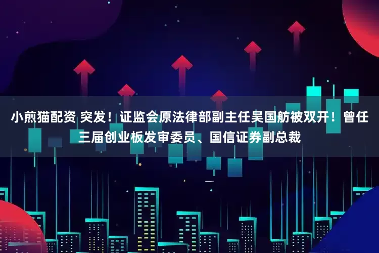 小煎猫配资 突发！证监会原法律部副主任吴国舫被双开！曾任三届创业板发审委员、国信证券副总裁