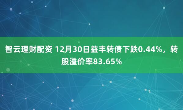 智云理财配资 12月30日益丰转债下跌0.44%，转股溢价率83.65%